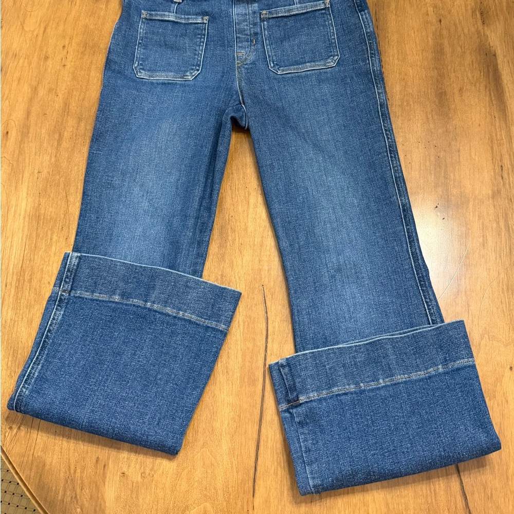 SPANX Blue Flare & Wide Leg Jeans medium